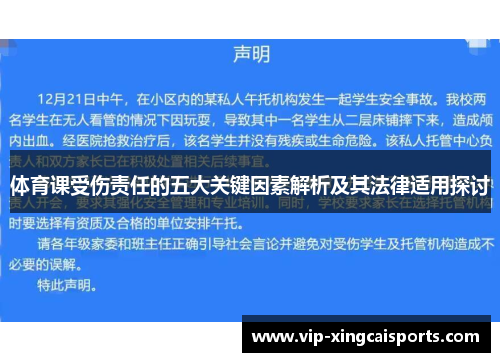 体育课受伤责任的五大关键因素解析及其法律适用探讨